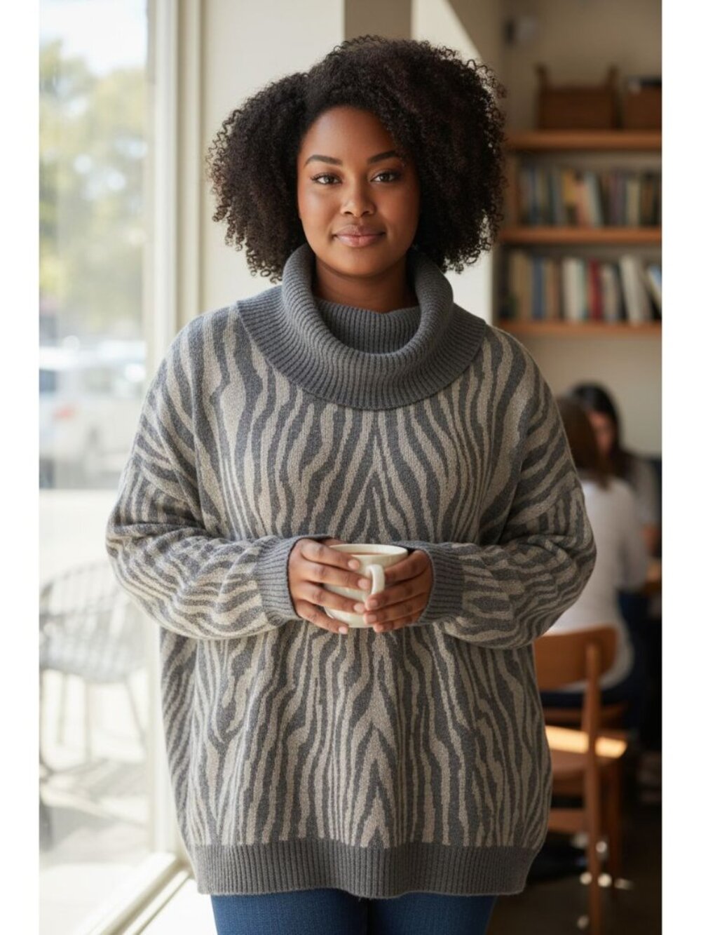 Calvin Klein Animal Print multicolor long sleeve sweater Women's size 1X